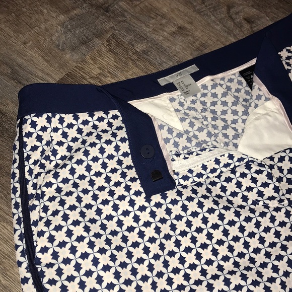 H&M Navy/white/pink geometric pants ▪️sz 10 - Picture 3 of 8